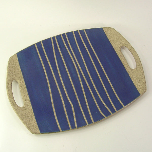 Handled Medium Platter Navy 12X9