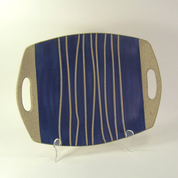 Handled Medium Platter Navy 12X9