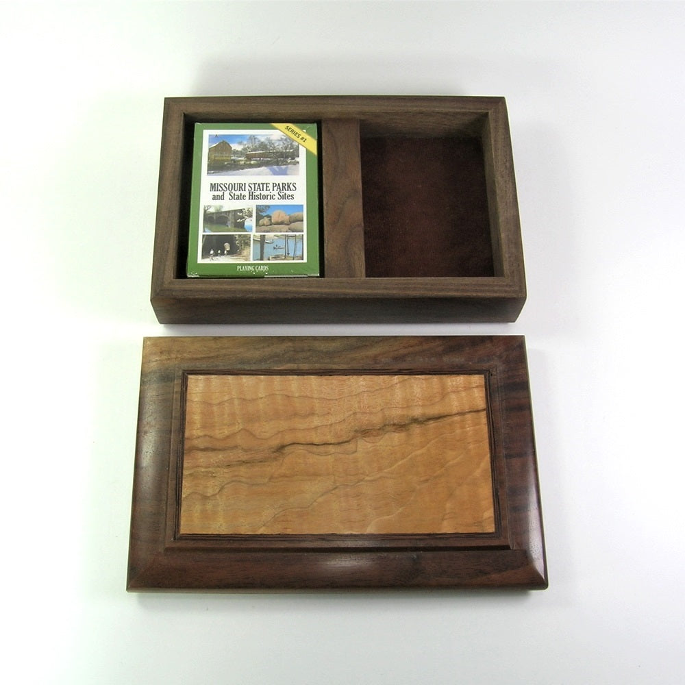 Walnut and Maple Playing Card Box  Playing card box, Playing card case, Wood  card box