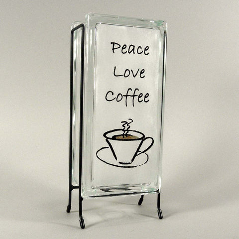 Peace Love Coffee Tall Lamp