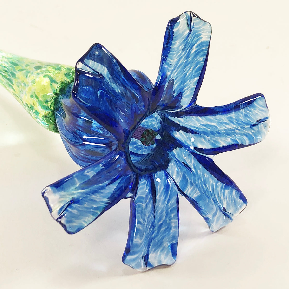 Daisy True Blue Glass Flower Bluestemcrafts