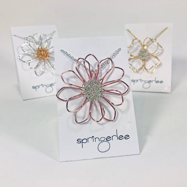 Rose Gold Daisy Necklace