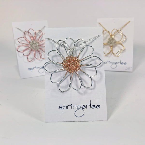 Silver Daisy Necklace