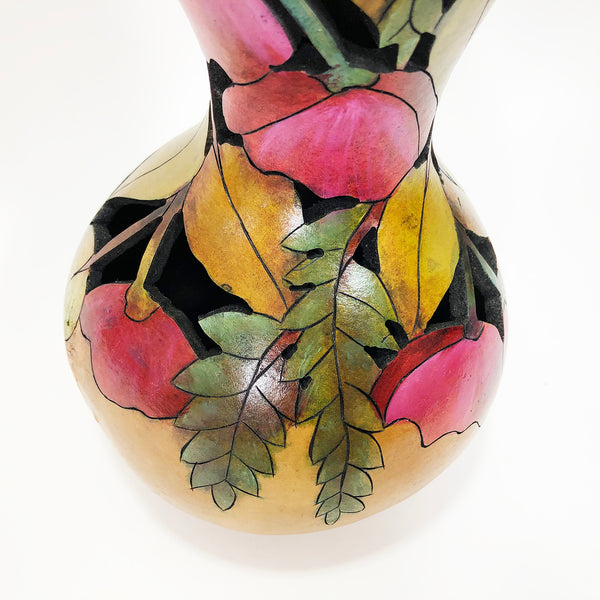 13x6 Inch Floral Gourd Sculpture