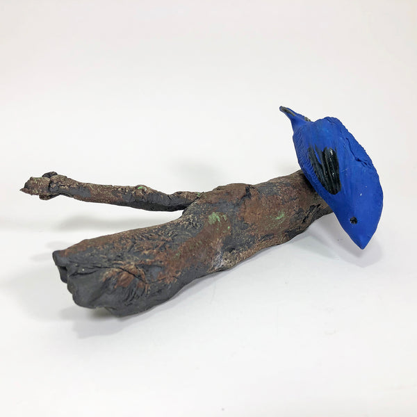 10 Inch Blue Bird & Branch Sculpture