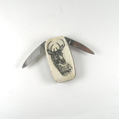 Deer Scrimshaw Moneyclip