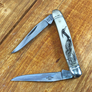 2-Blade Heron Wrangler Knife 4"