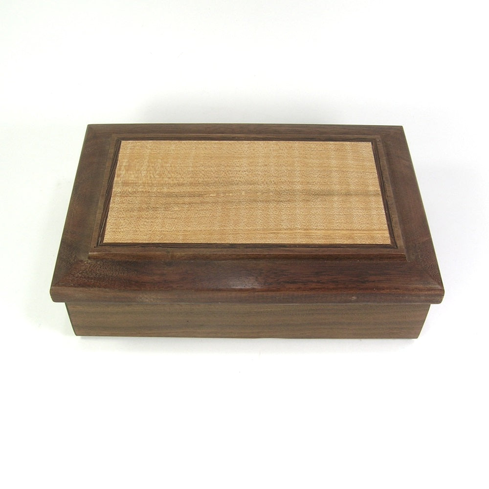 Walnut Divided Playing Card Wooden Box