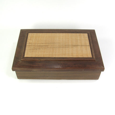 Walnut Divided Playing Card Wooden Box