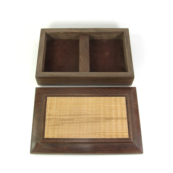 Walnut Divided Playing Card Wooden Box