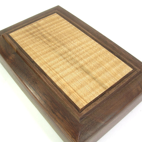 Walnut Divided Playing Card Wooden Box