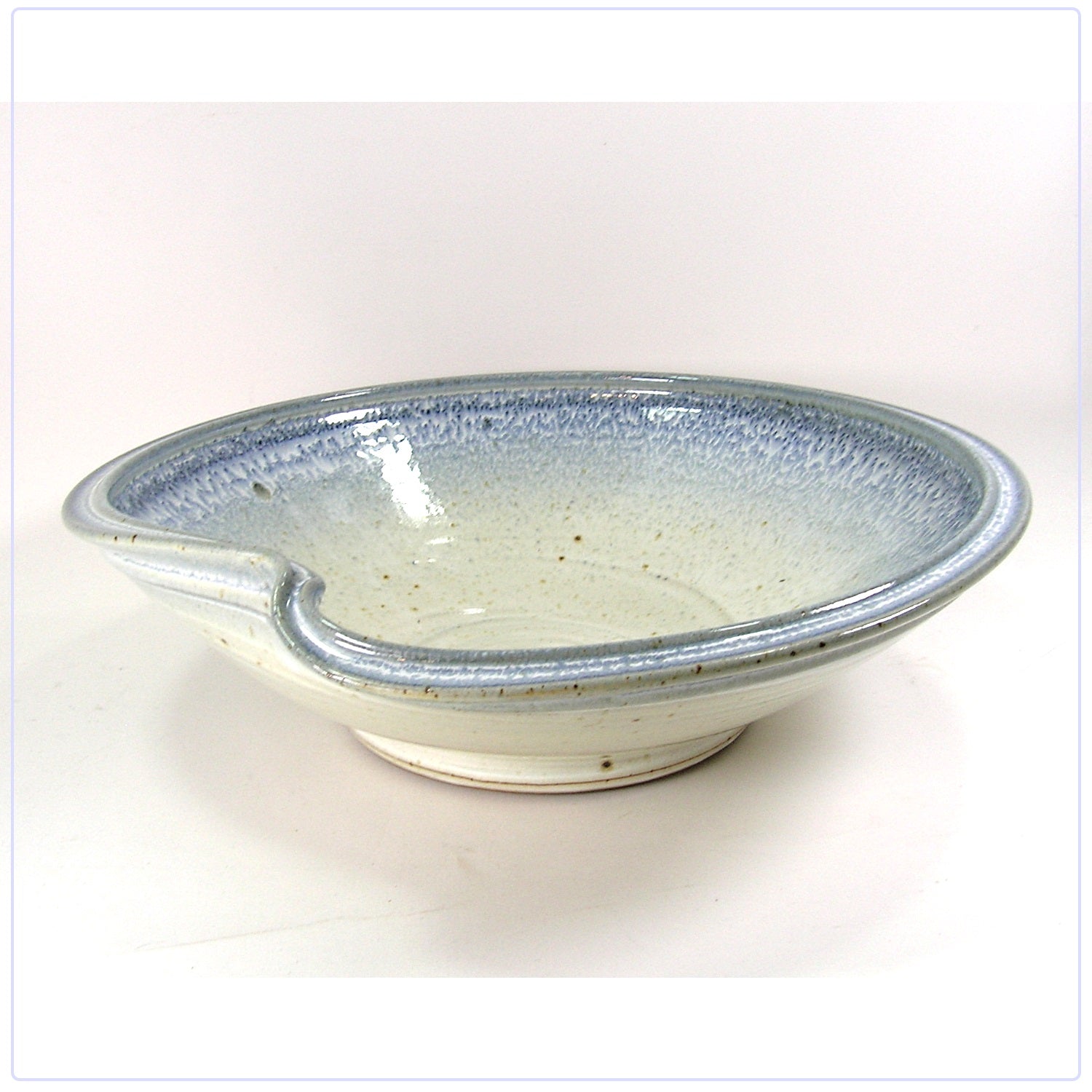 Blue Dented Pasta Serving Bowl