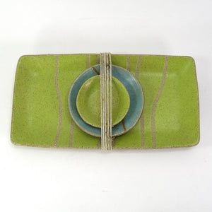 Lime Tray & Bowls Sushi Set w/Turquoise