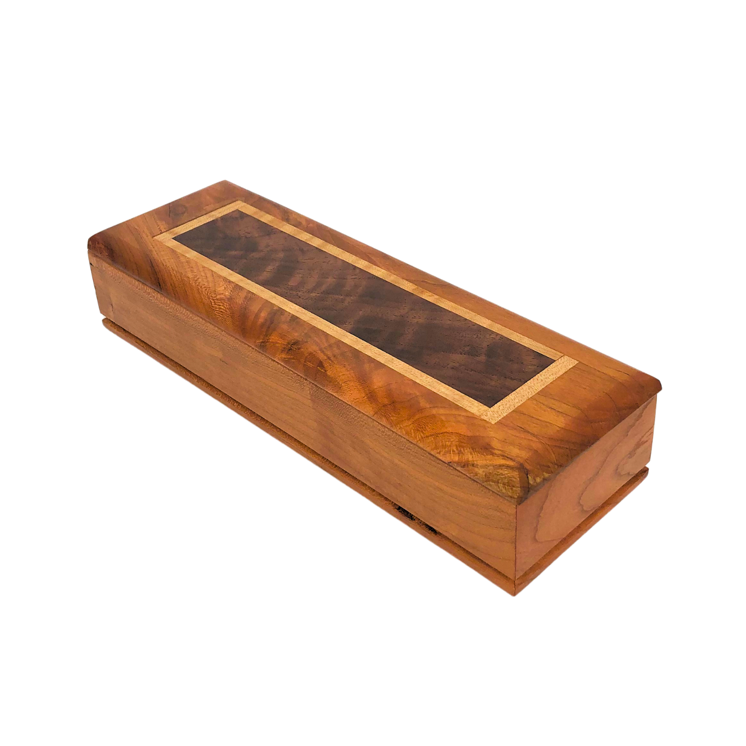 Cherry Pencil Box With Inlay Top