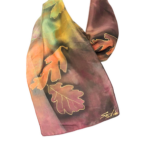 Oak Leaves Silk Scarf