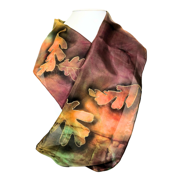 Oak Leaves Silk Scarf