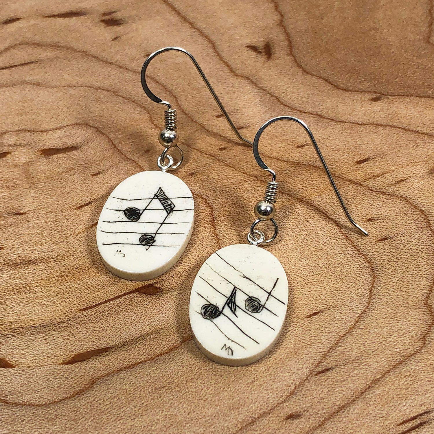 Scrimshaw Notes Earrings