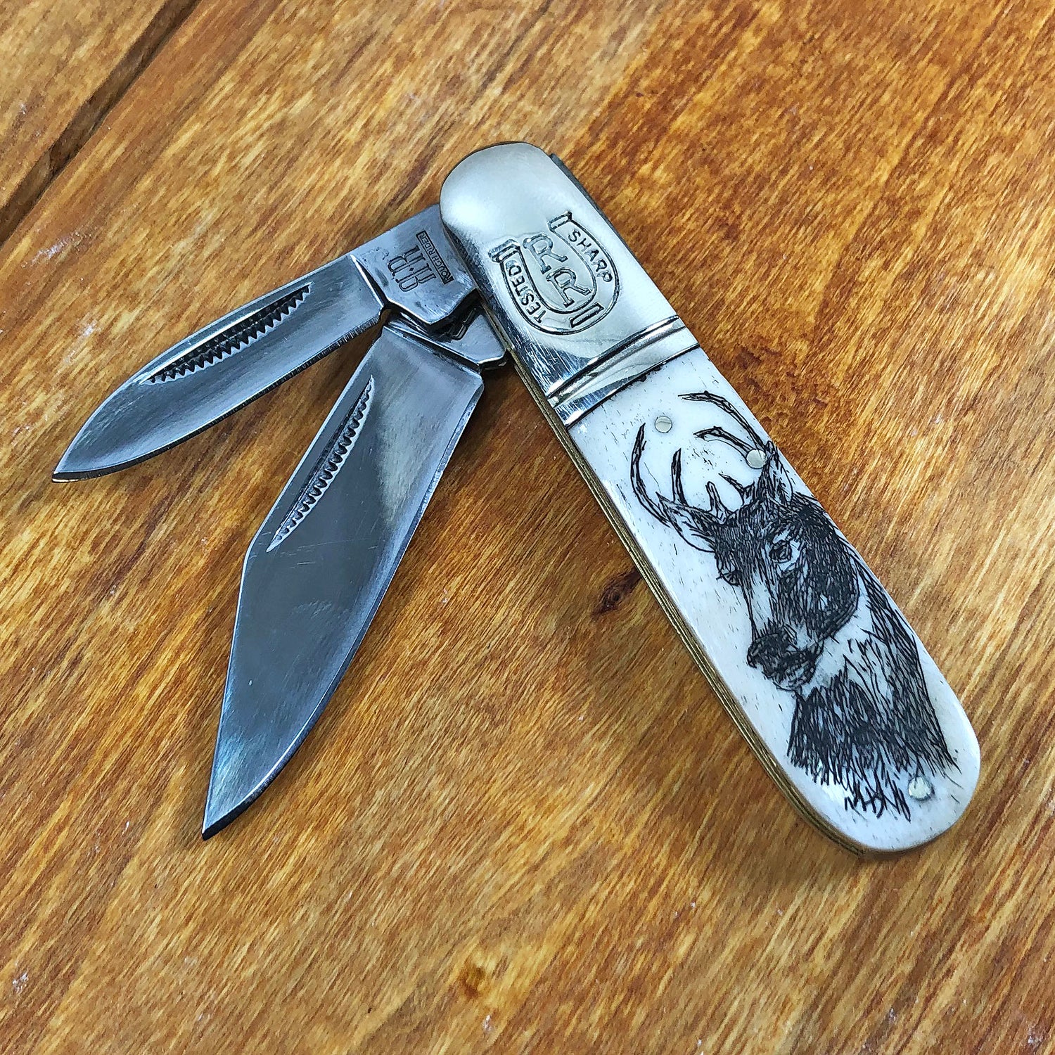 2-Blade Deer Barlow Knife 3.25"