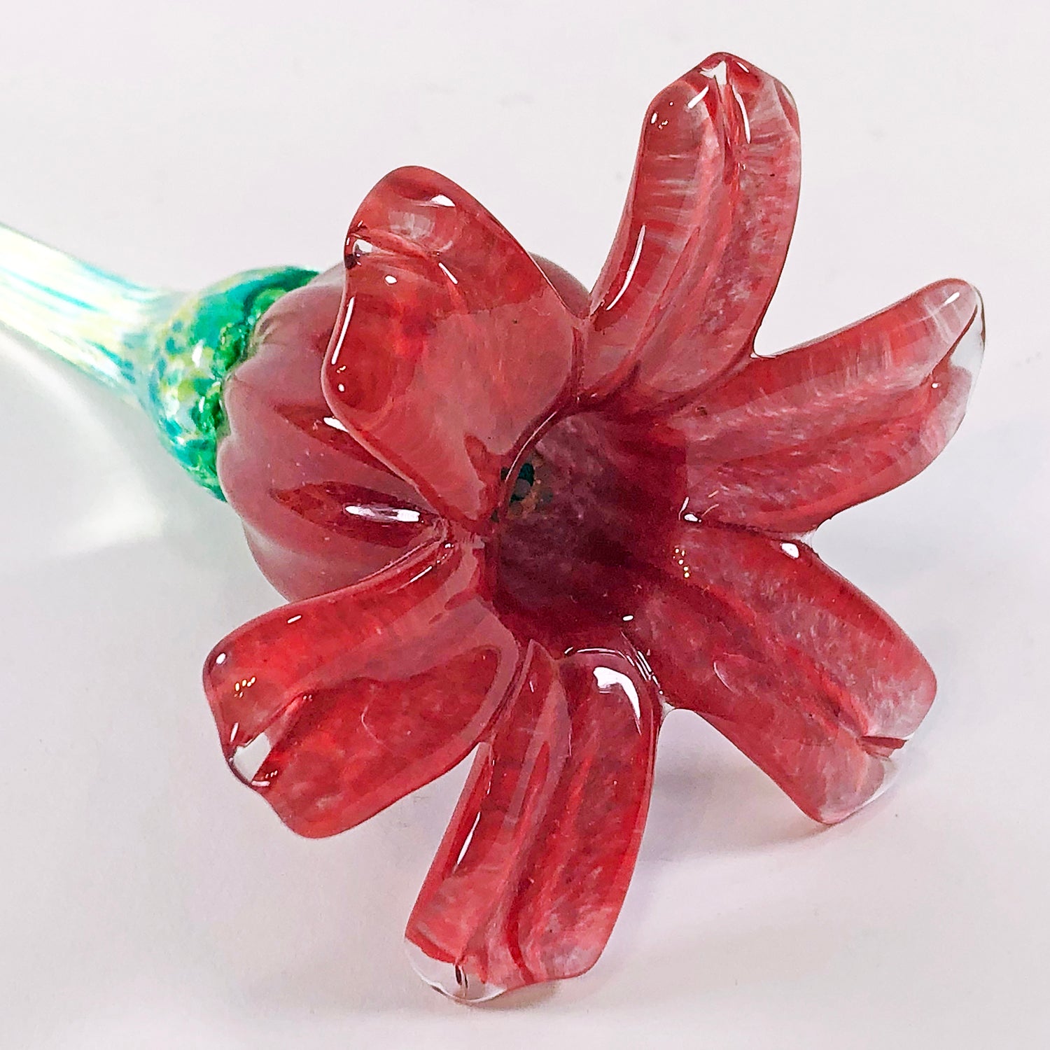 Daisy Opaque Red Glass Flower