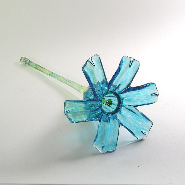Daisy Turquoise Glass Flower