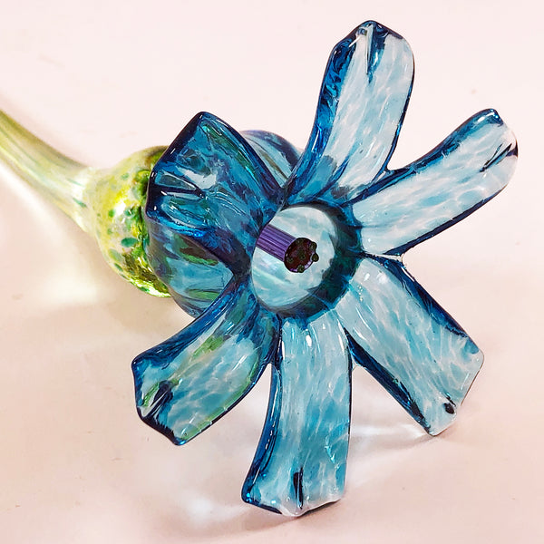 Daisy Turquoise Glass Flower