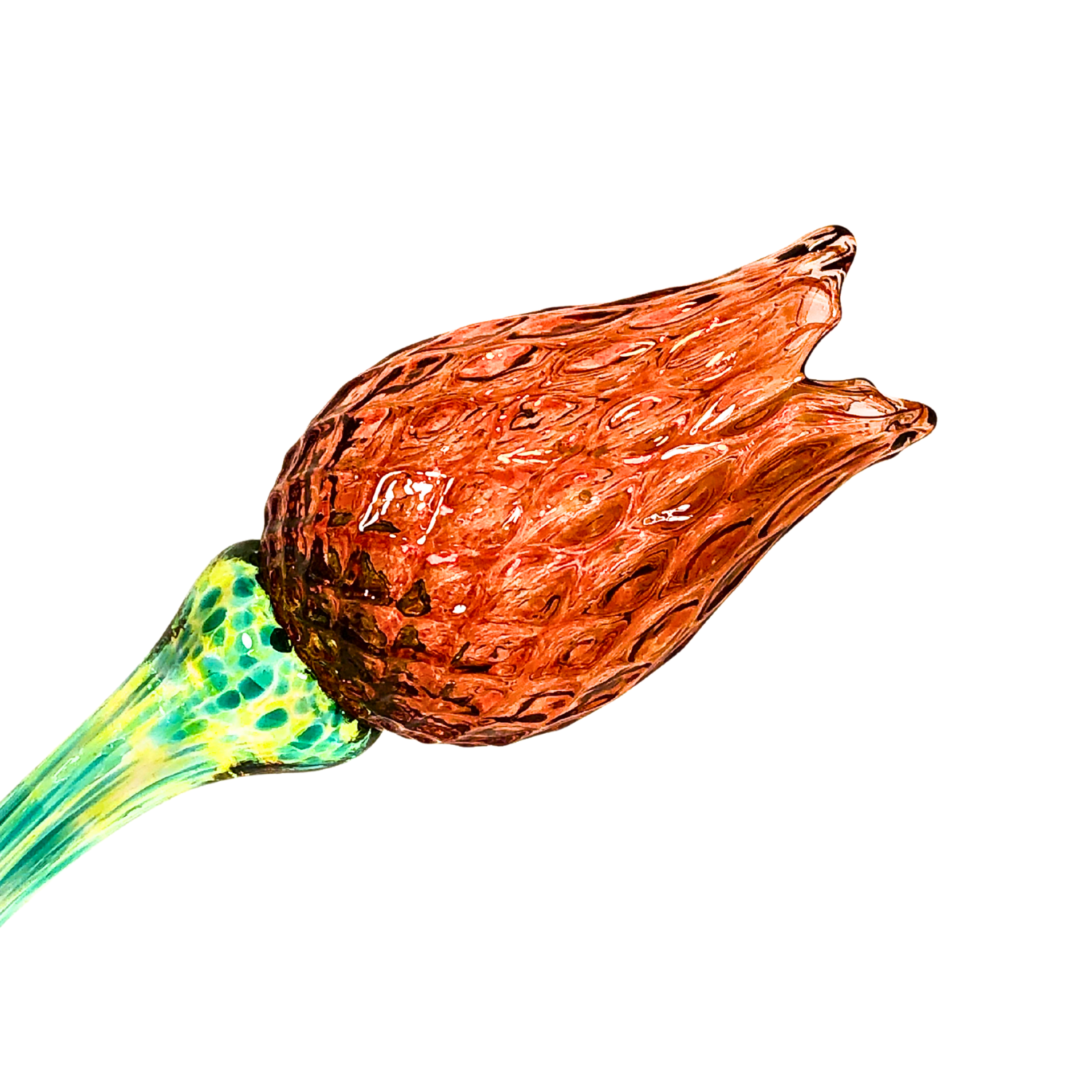 Amber Tulip Glass Flower