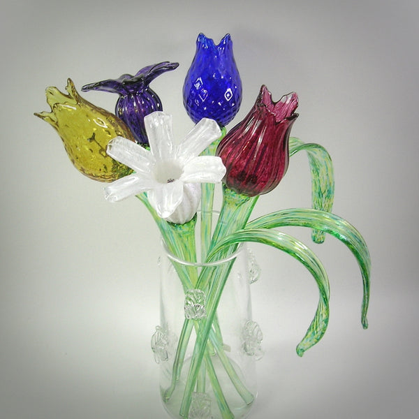 Daisy Cobalt Glass Flower