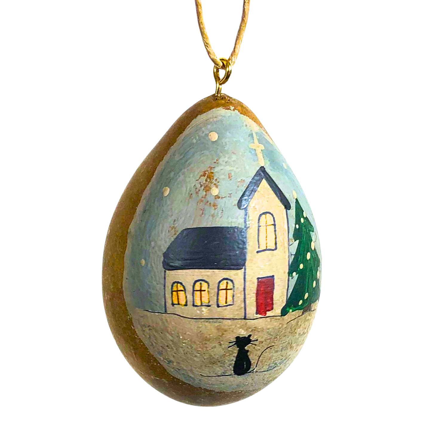 Cat Church Gourd Ornament