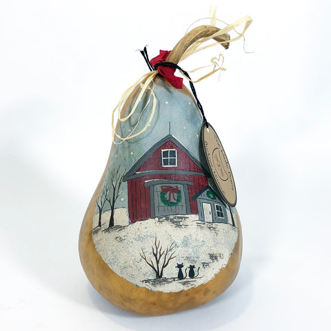 Christmas Barn Gourd
