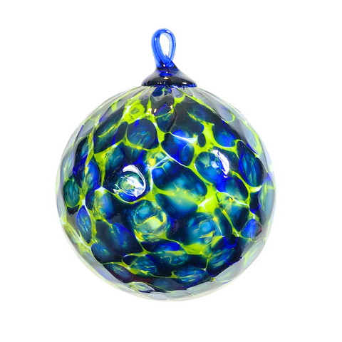 Dark Green/Blue Glass Kugel Ornament