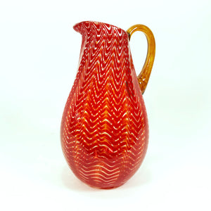 Red Pitcher with Amber Handle