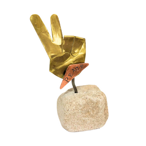 Standing "Peace" Hand Gold