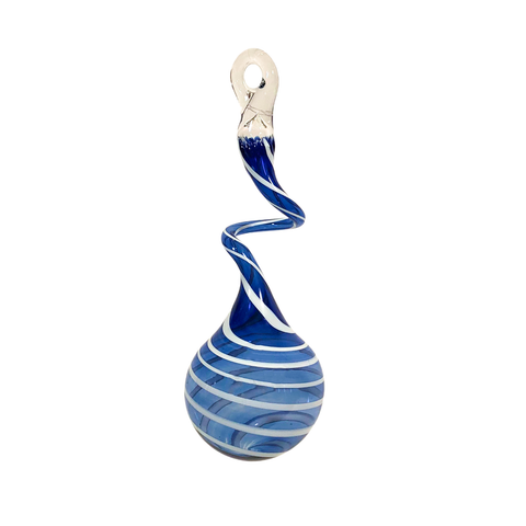 Blue/White Twist Ornament