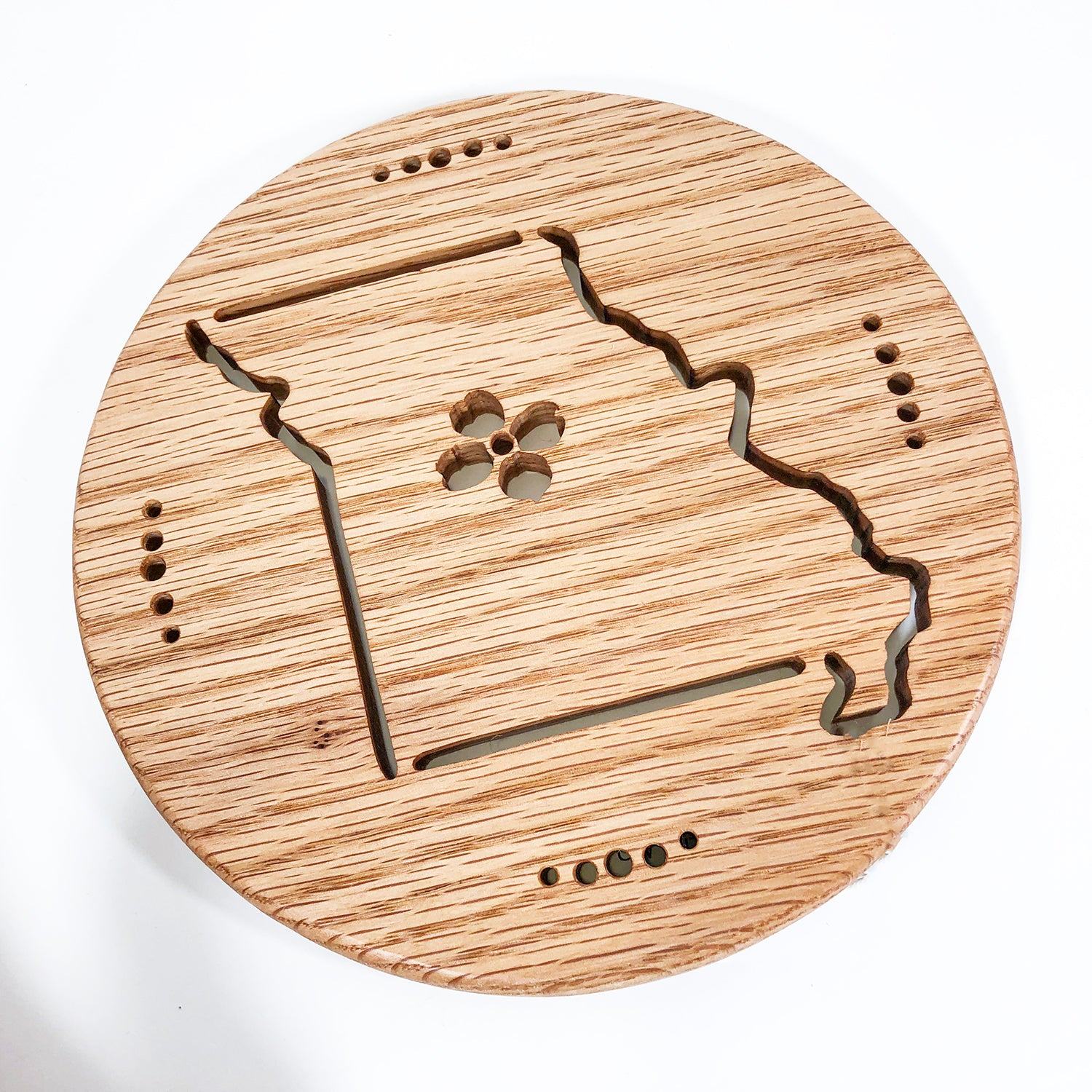 Missouri Oak Trivet With Dogwood Flower