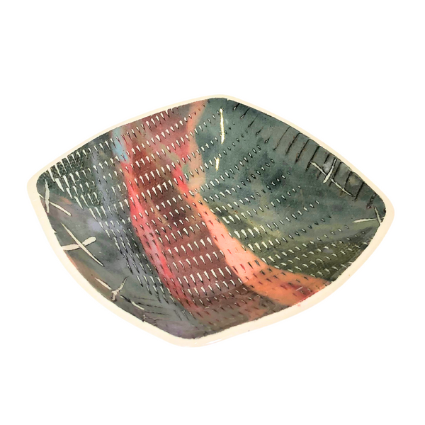 Multi Colored Square Bowl 6.25x6.25