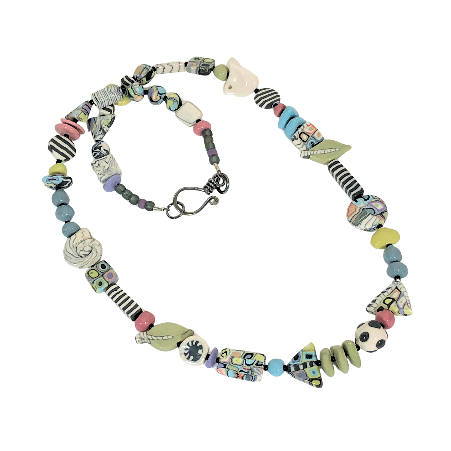 NK 21" Sage Beads w/ Forged Clasp