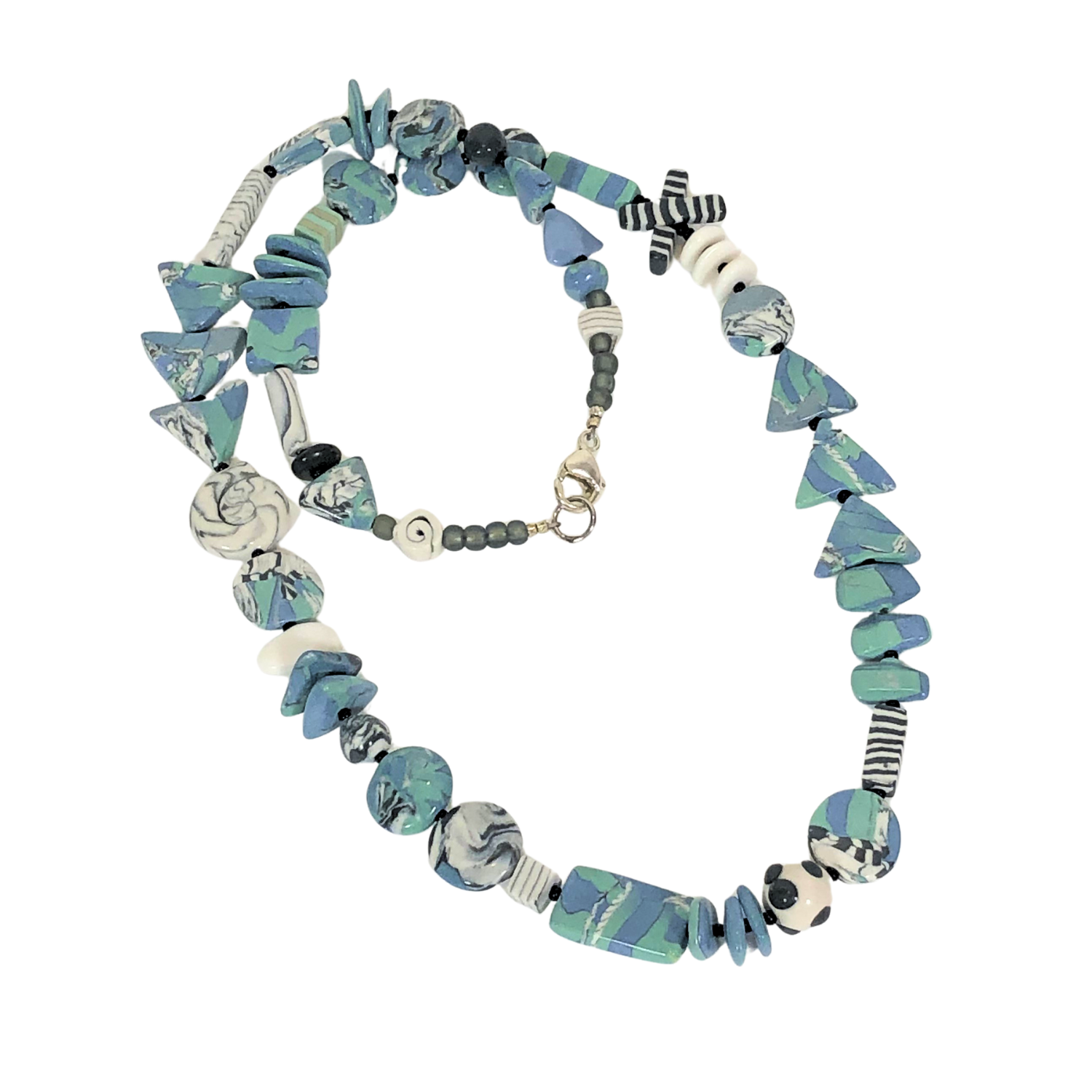 NK 21" Blue Beads w/ SS Clasp