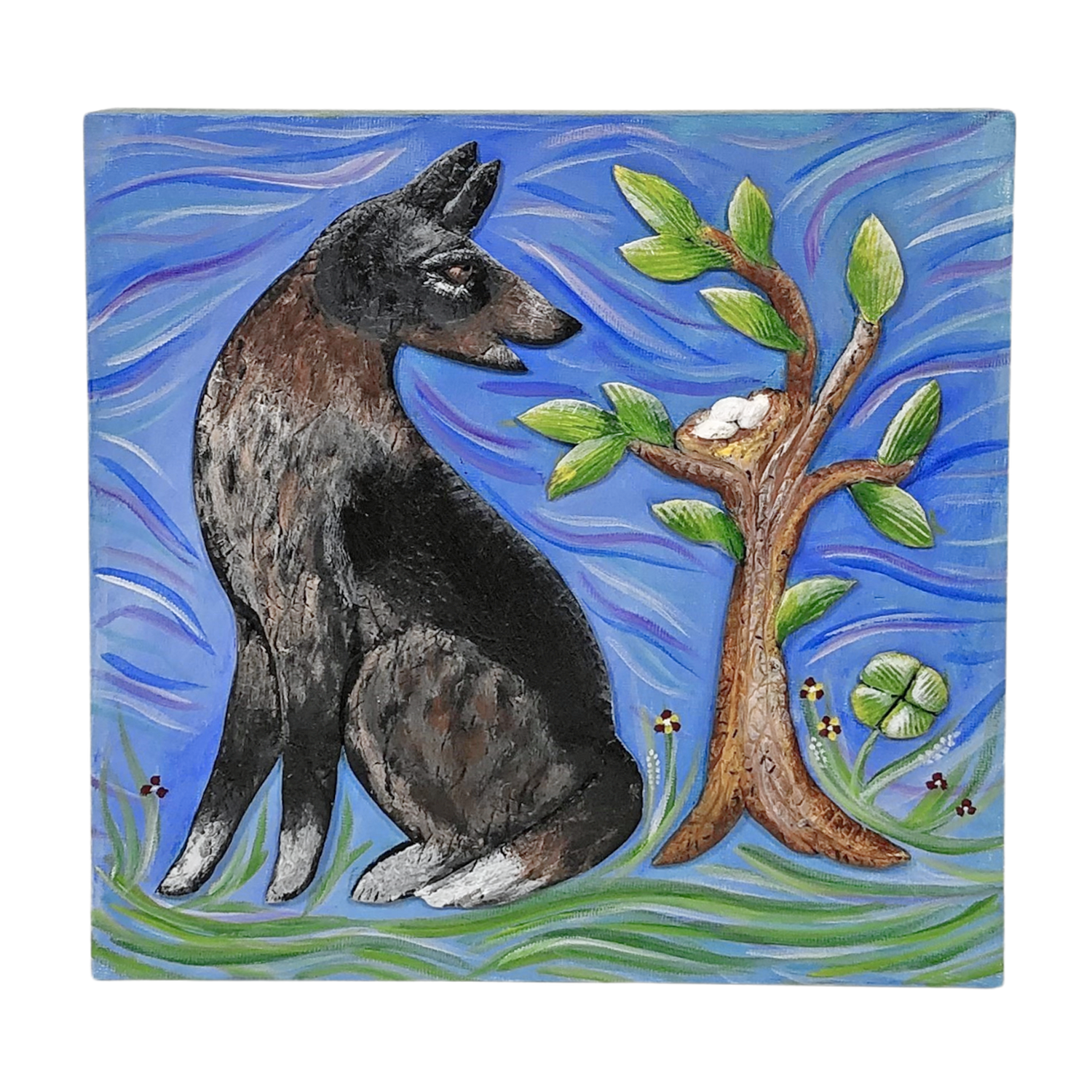 "Spring Pup" 8X8 Unframed