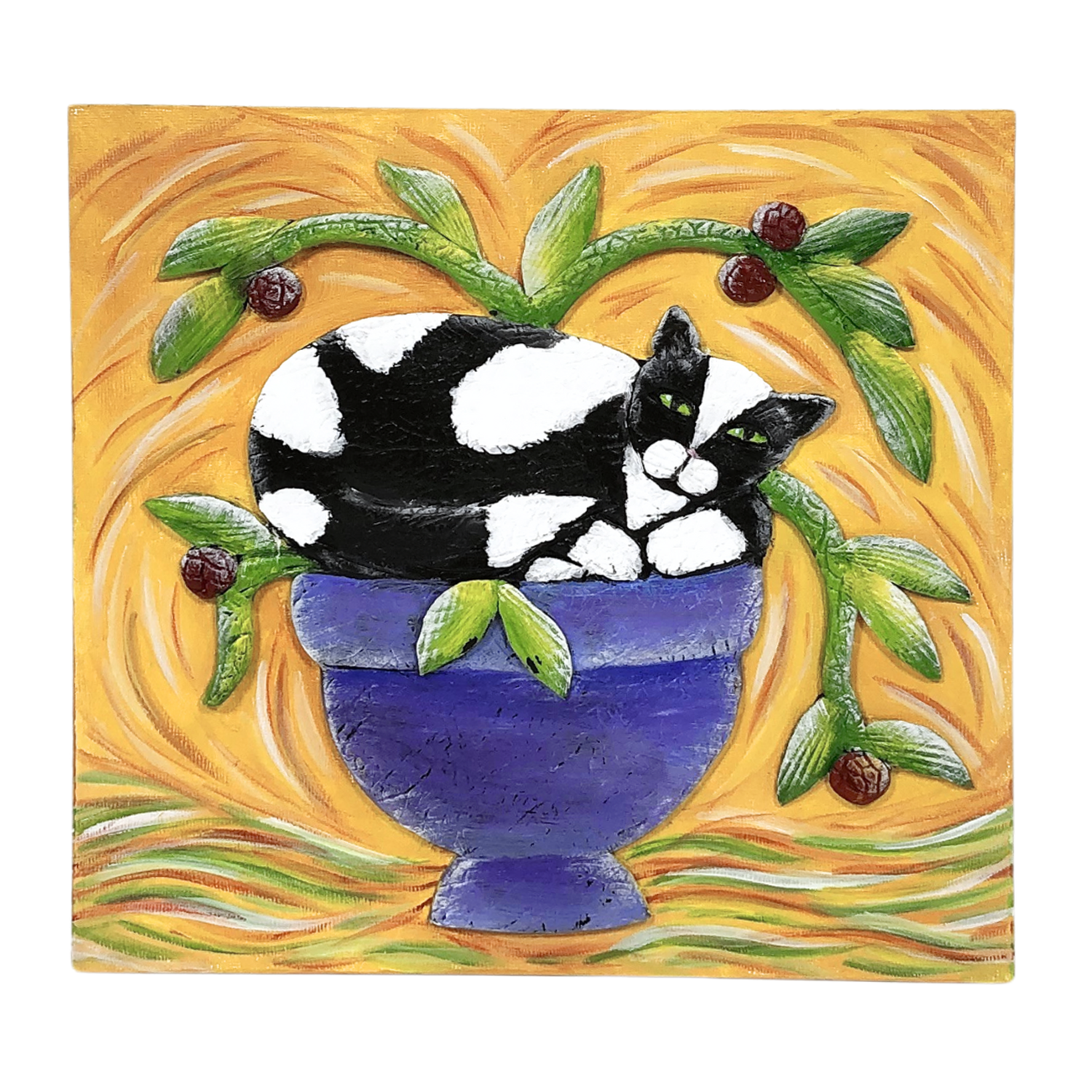 Planted Cat 8X8 Unframed