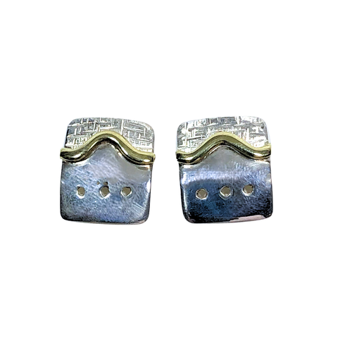 Square Sterling/Bronze Earrings