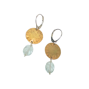 ER Dangle Brass Disc Aquamarine