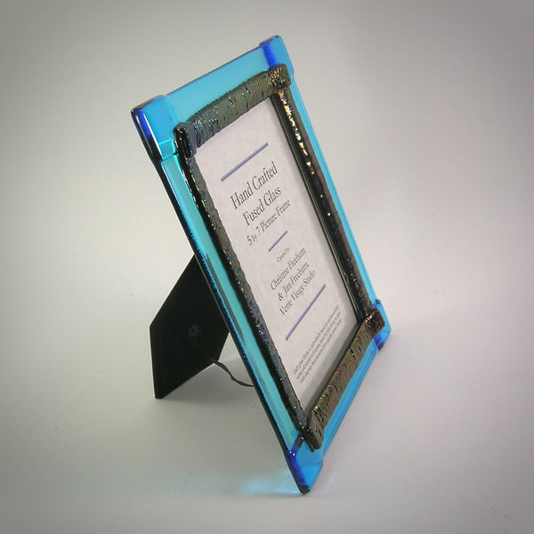 5X7 Aqua Glass Photo Frame