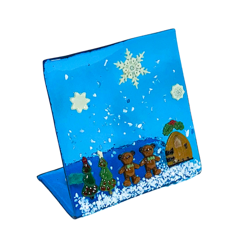 Bear/Trees/Holly Seasonal Scene