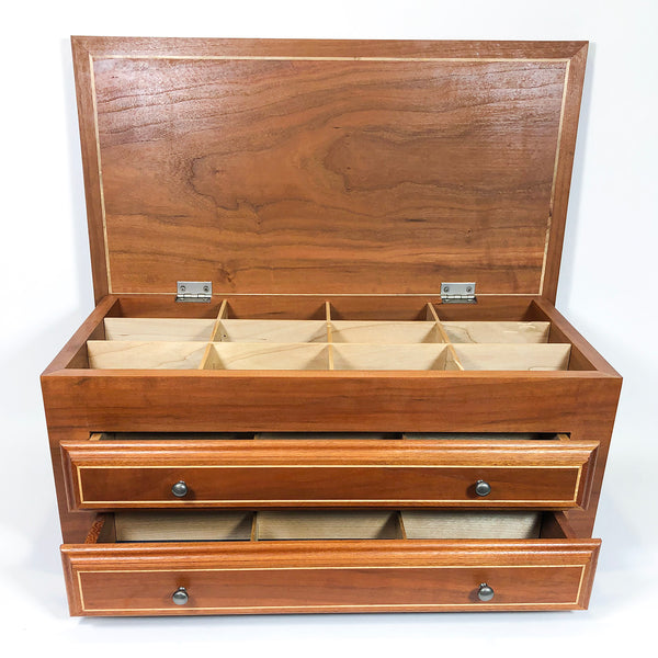 Lg Cherry BX Maple Inlay, 2 Drawer