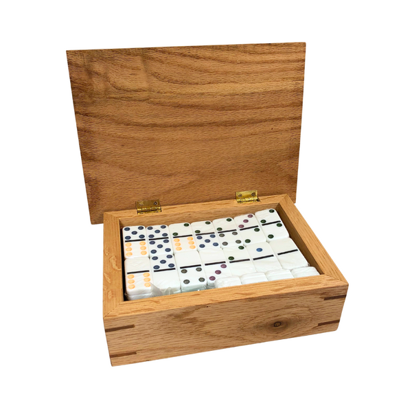 Oak Box Double Twelve Dominoes