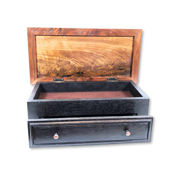 Ebonized Walnut Box w/ Drawer