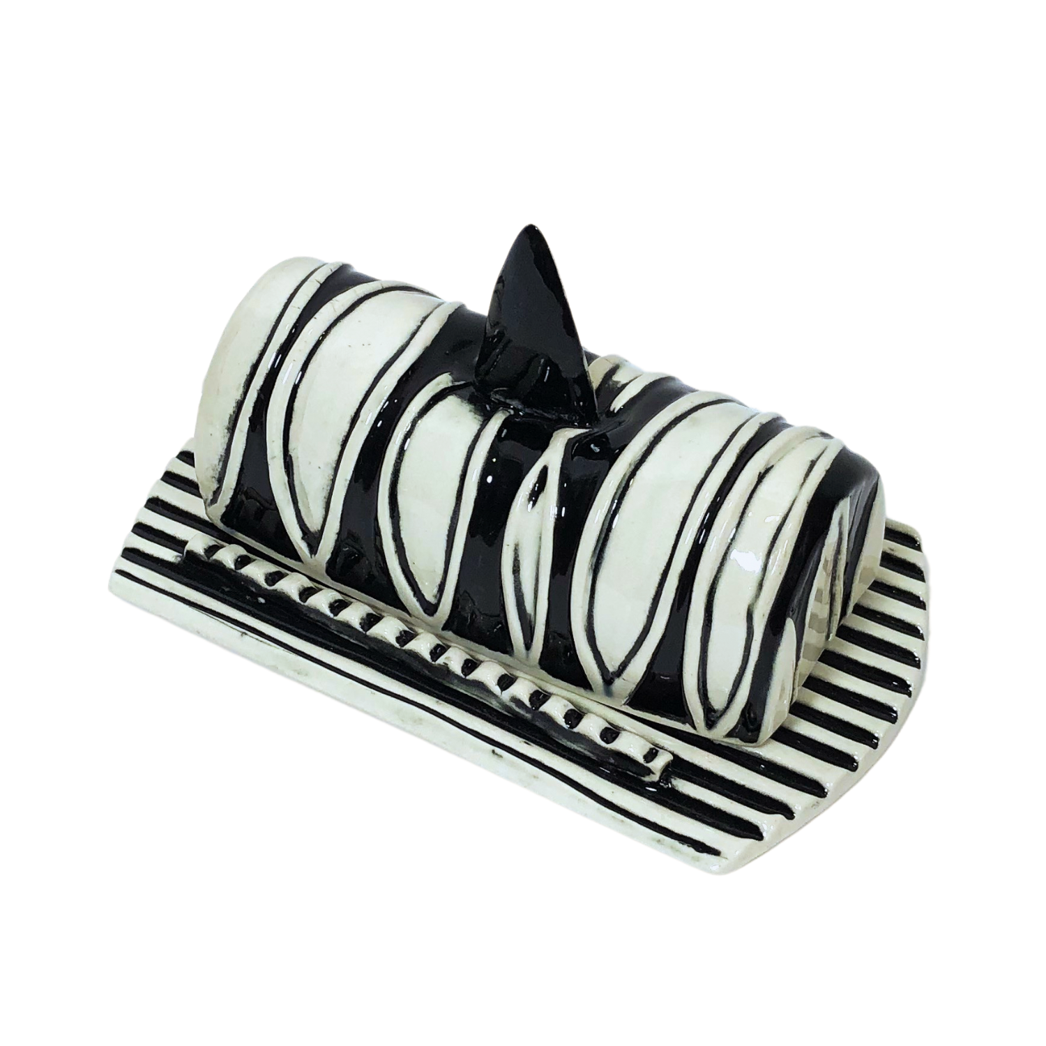 Butterdish/Tray Blk/Wht