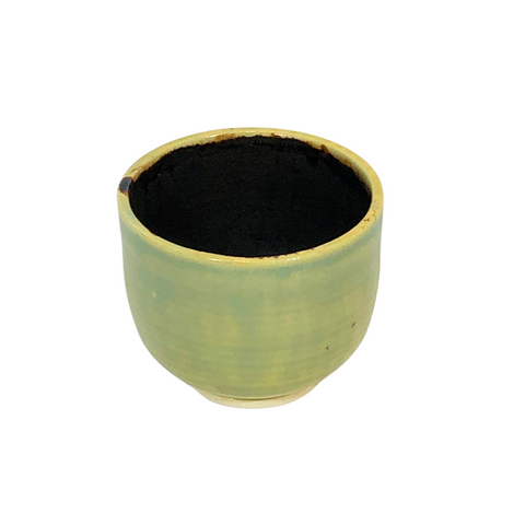 Sake Dish, LT Green w/Dark Interior