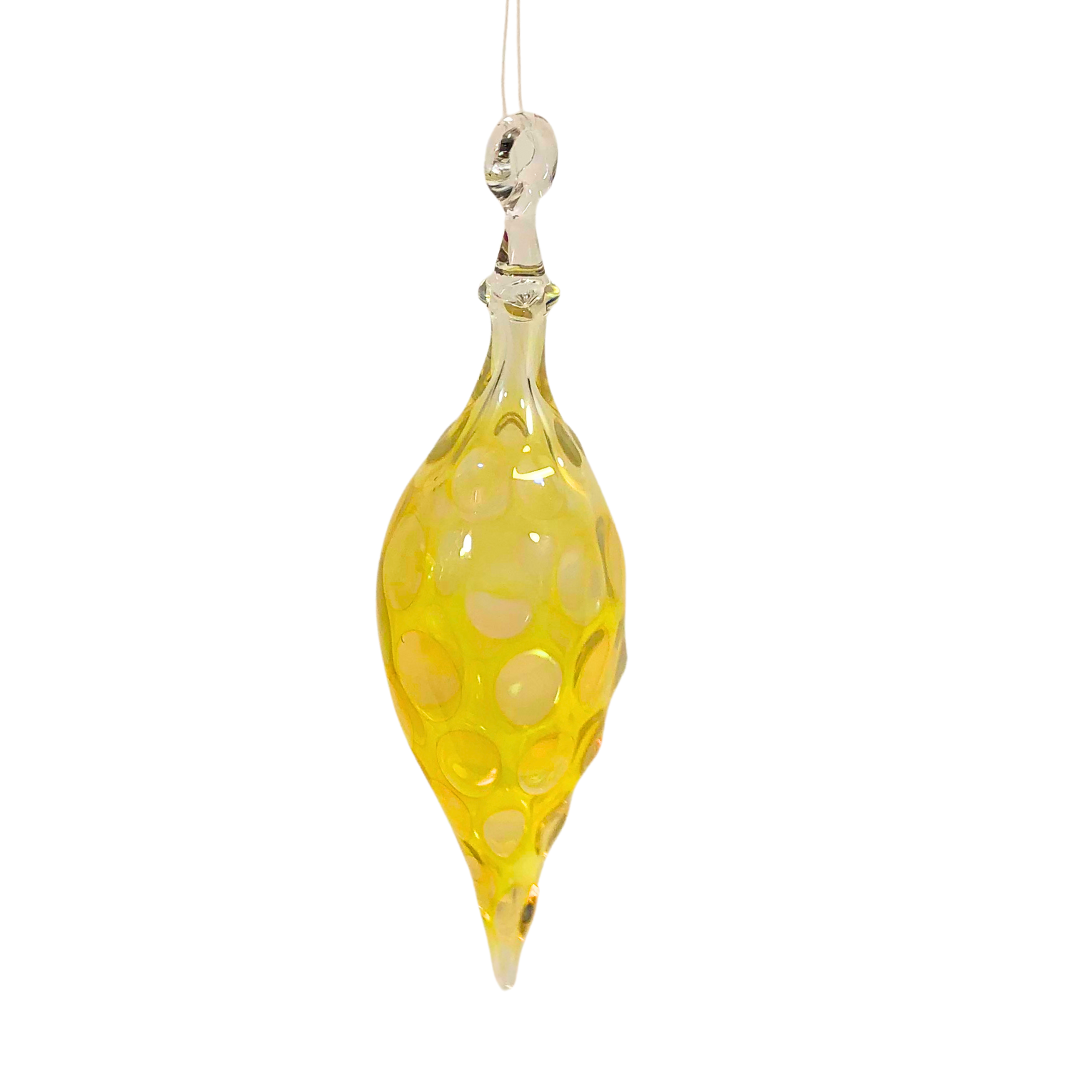 Light Yellow Dot Glass Ornament