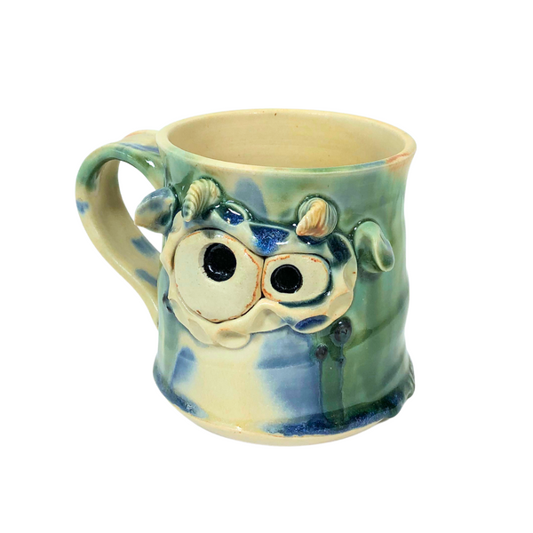 Monster Mug White Blue & Green